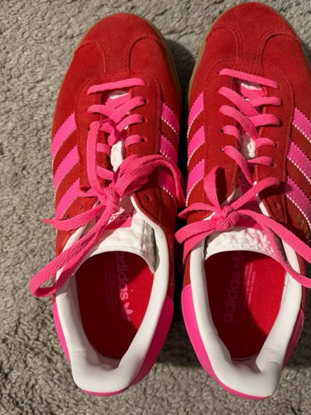 adidas Originals Women’s Red and Pink Suede Sneakers - Picture 3 of 5